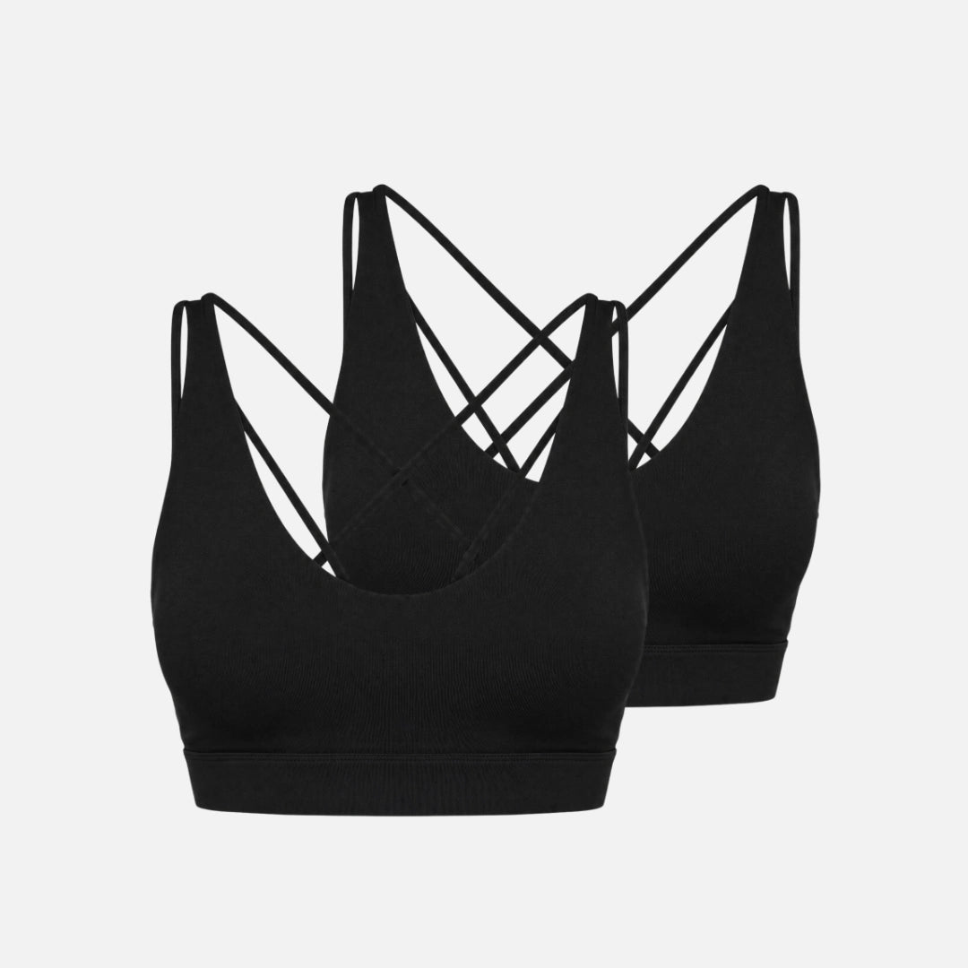 {"alt": "Premium Sport-BH Multi-Strap - Oberteile - Schwarz", "quantity":"2"}