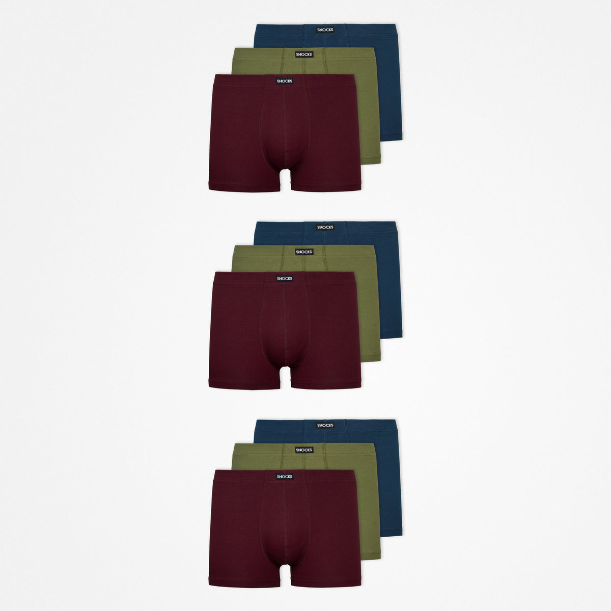 {"alt": "Retro Boxershorts - Unterhosen - Mix (Rot/Olive/Blau)", "quantity":"3"}