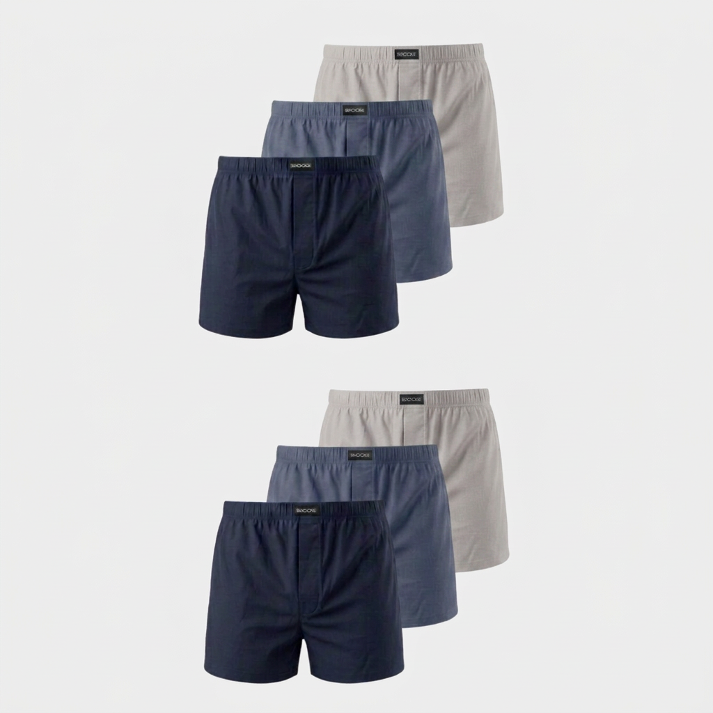 {"alt": "American Boxershorts Jersey - Unterhosen - Mix (Dunkelblau/Blau/Hellgrau)", "quantity":"2"}