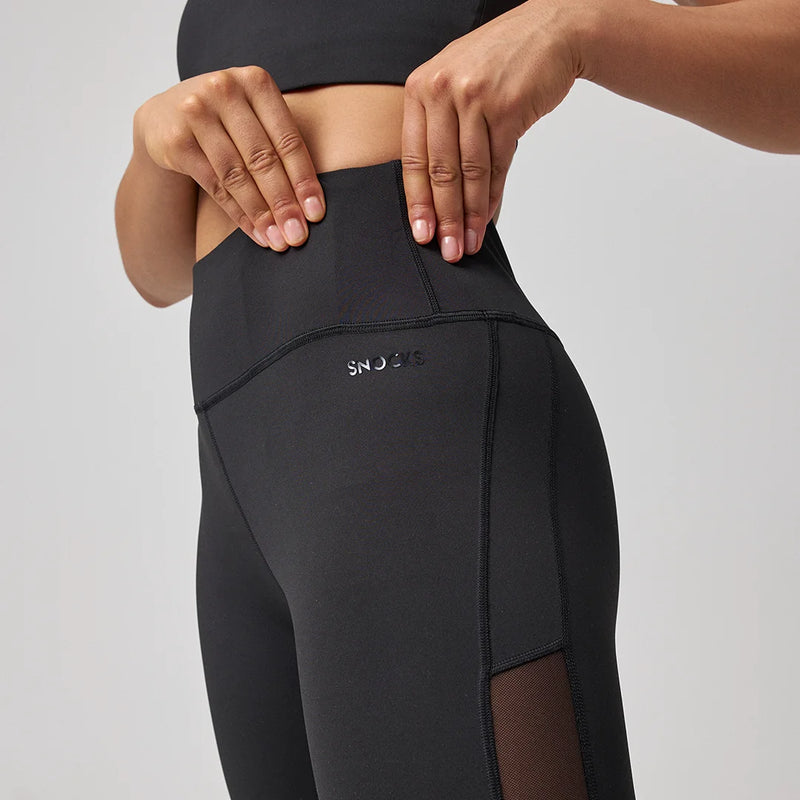 Leggings taille haute en mesh - Pantalons - Large ceinture