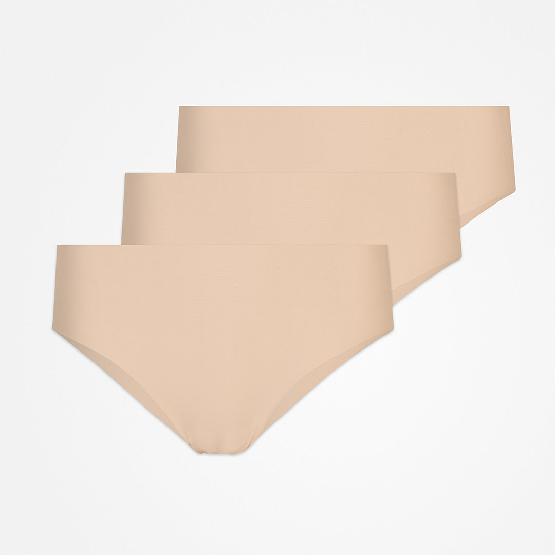 High Waist Hipster Panties aus Mikrofaser - Unterhosen - Hellbeige