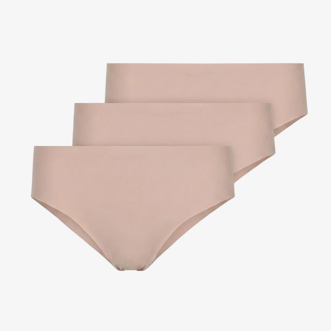 Microfiber High Waist Seamless Hipster - Unterhosen - Beige