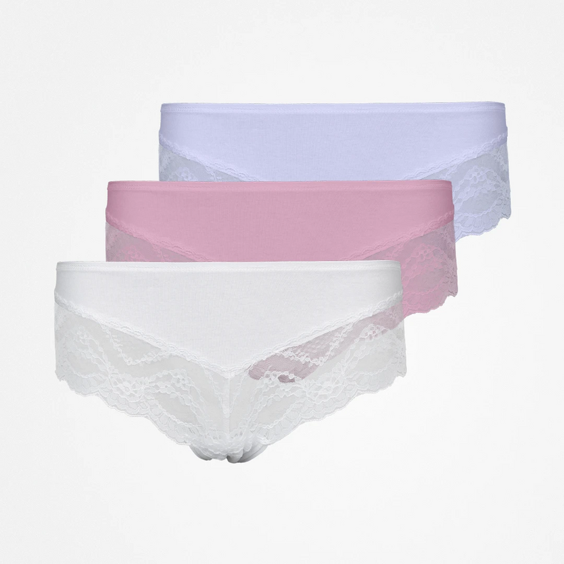 {"alt": "Hipster Panties mit Spitze - Unterhosen - Mix (Weiß/Rosa/Lila)", "quantity":"1"}