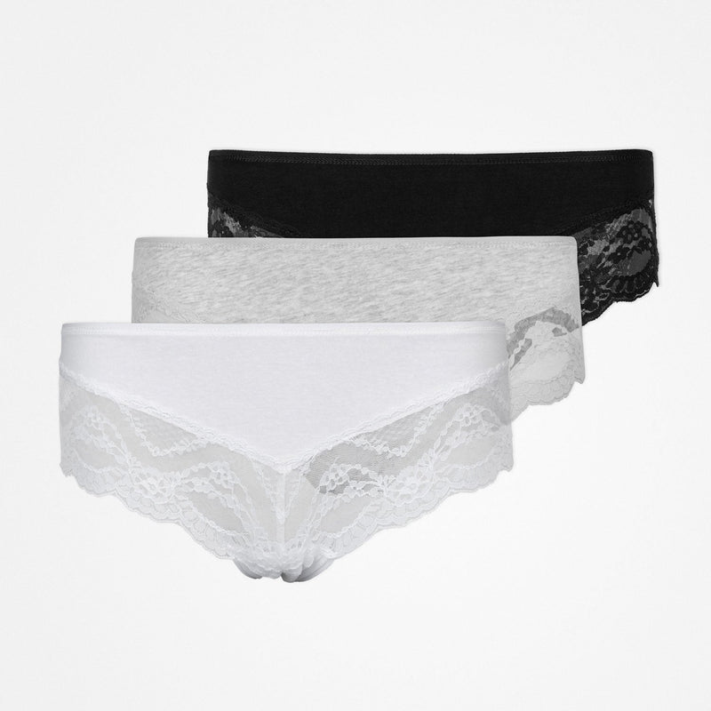{"alt": "Hipster Panties mit Spitze - Unterhosen - Mix (Weiß/Hellgrau/Schwarz)", "quantity":"1"}