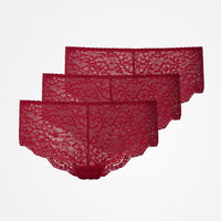 Slip hipster in pizzo - Biancheria intima - Rosso scuro