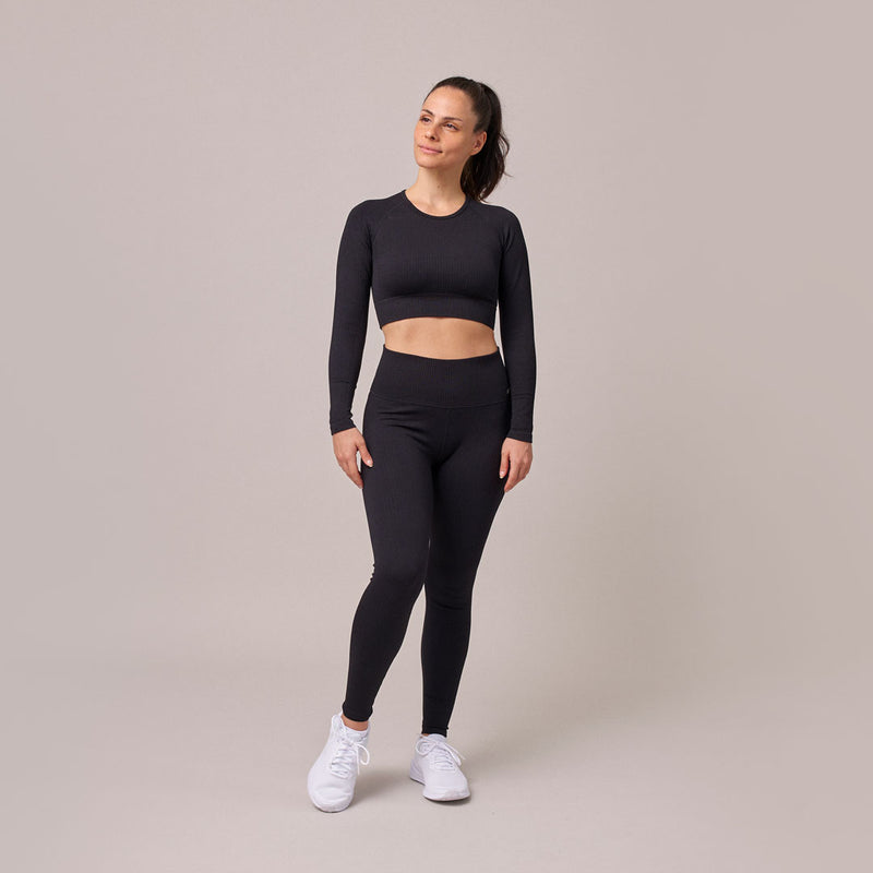 Maglia sportiva a costine manica lunga donna - Top - Perfettamente abbinabile