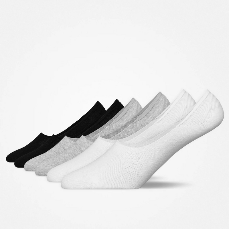 Mid Cut footies - Sokken - Mix (Zwart/Wit/Grijs)