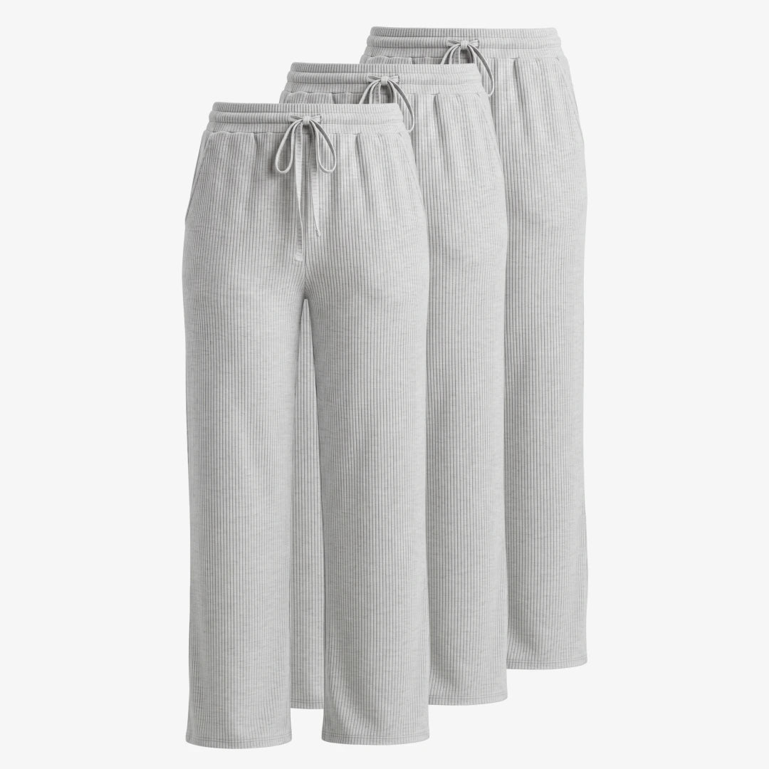 {"alt": "Loungehose Damen Rippstruktur - Hosen - Hellgrau Meliert", "quantity":"3"}