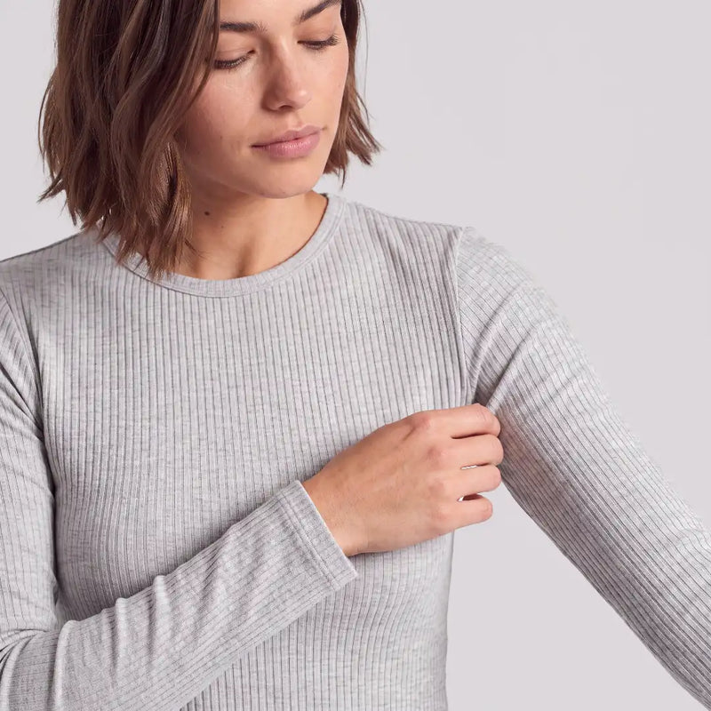 Langarmshirt Damen Rippstruktur - Oberteile
