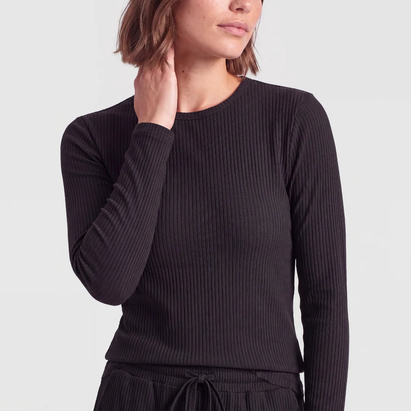 Langarmshirt Damen Rippstruktur - Oberteile -