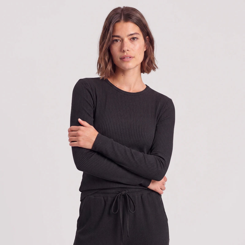 Langarmshirt Damen Rippstruktur - Oberteile -