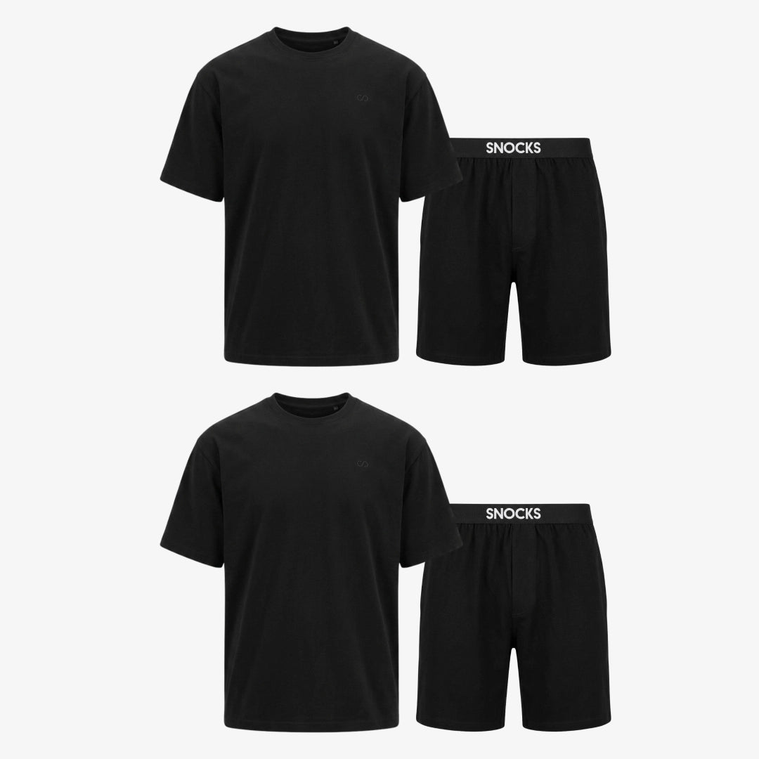 {"alt": "Schlafanzug Set Herren kurz - Kleidung - Schwarz", "quantity":"2"}