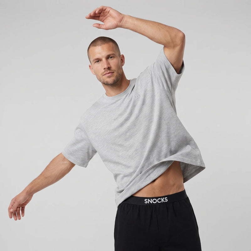 Heren korte pyjama set | Mix (Zwart/Lichtgrijs gemêleerd)