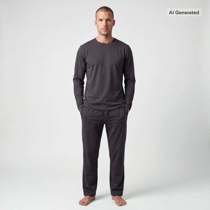 Schlafanzug Set Herren lang - Kleidung -