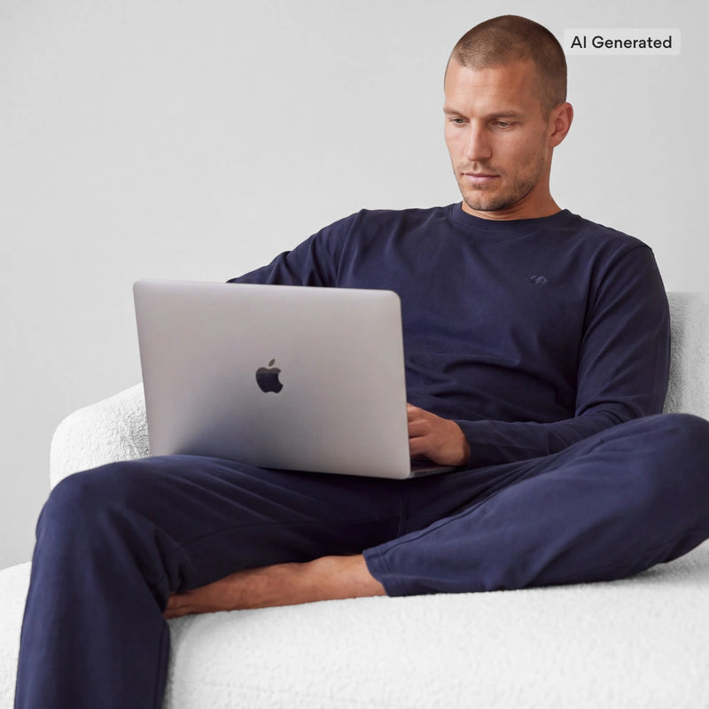 Schlafanzug Set Herren lang - Kleidung -