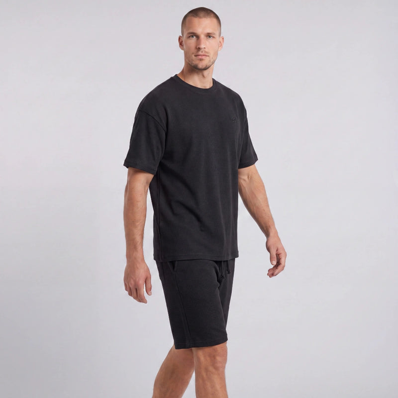Schlafanzug Set Waffle Herren kurz - Kleidung -