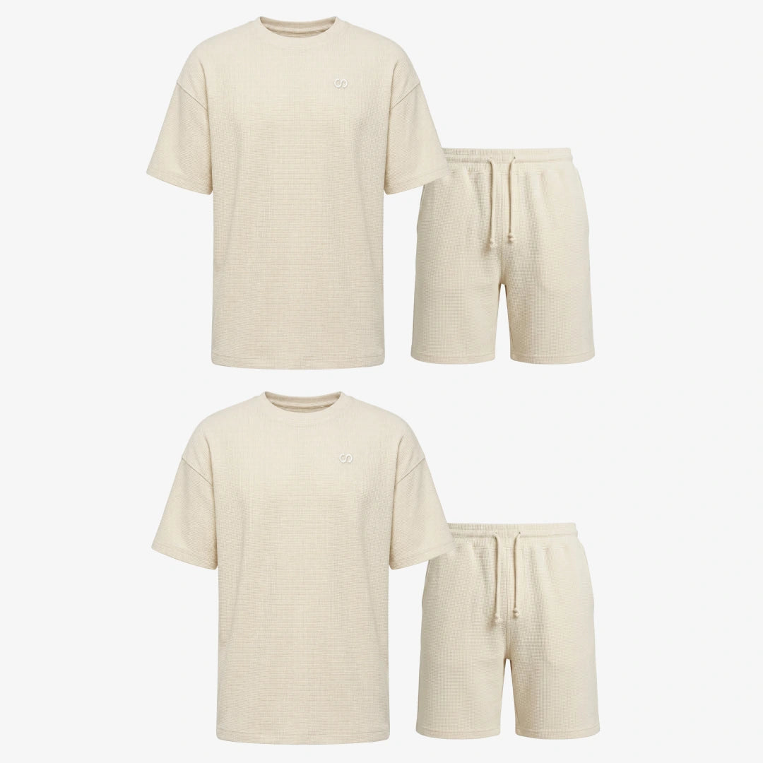 {"alt": "Schlafanzug Set Waffle Herren kurz - Kleidung - Beige", "quantity":"2"}
