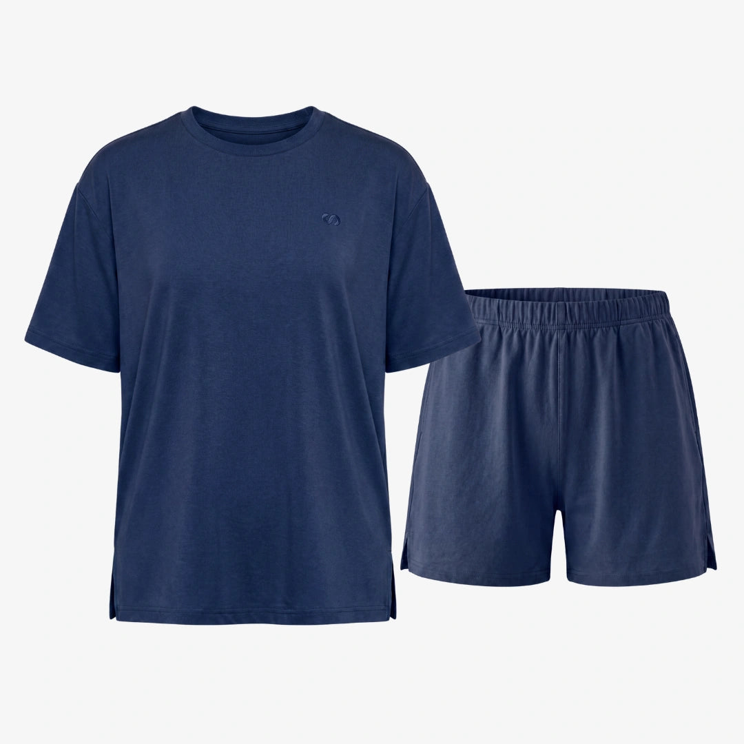 Schlafanzug Set Damen kurz - Kleidung -Dunkelblau