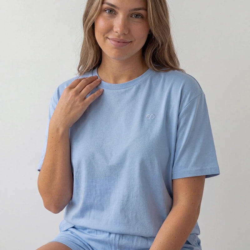 Schlafanzug Set Damen kurz - Kleidung -Hellblau