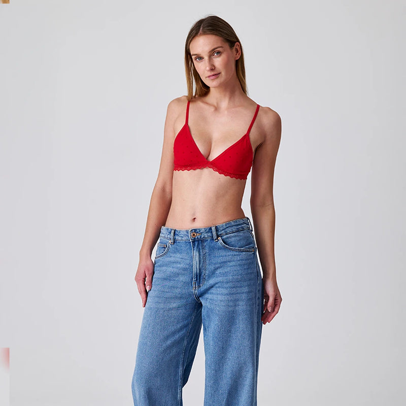 Reggiseno a triangolo con motivo a cuoricini - Top -