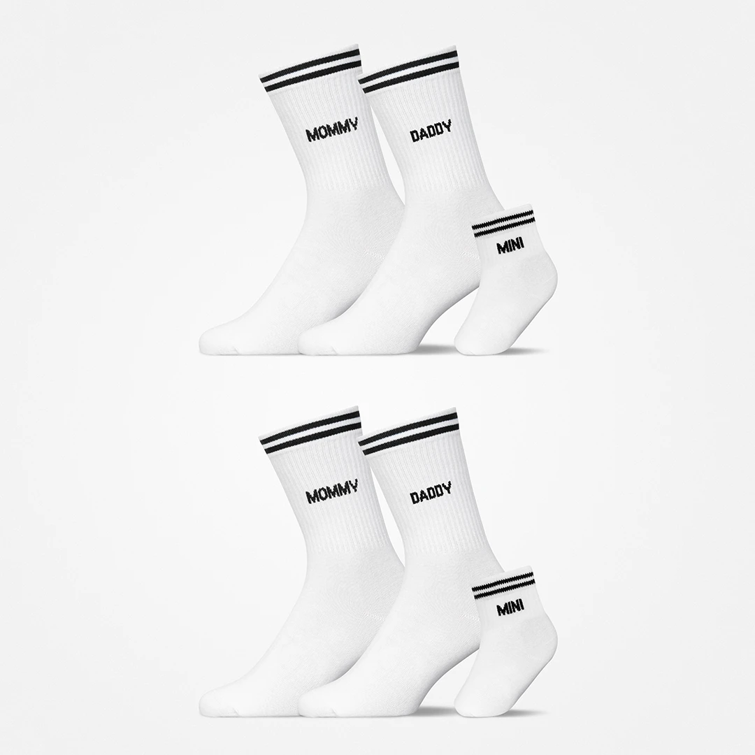 {"alt": "Calzini familiari „Mamma, Papà, Mini“ - Calzini - Bianco", "quantity":"2"}