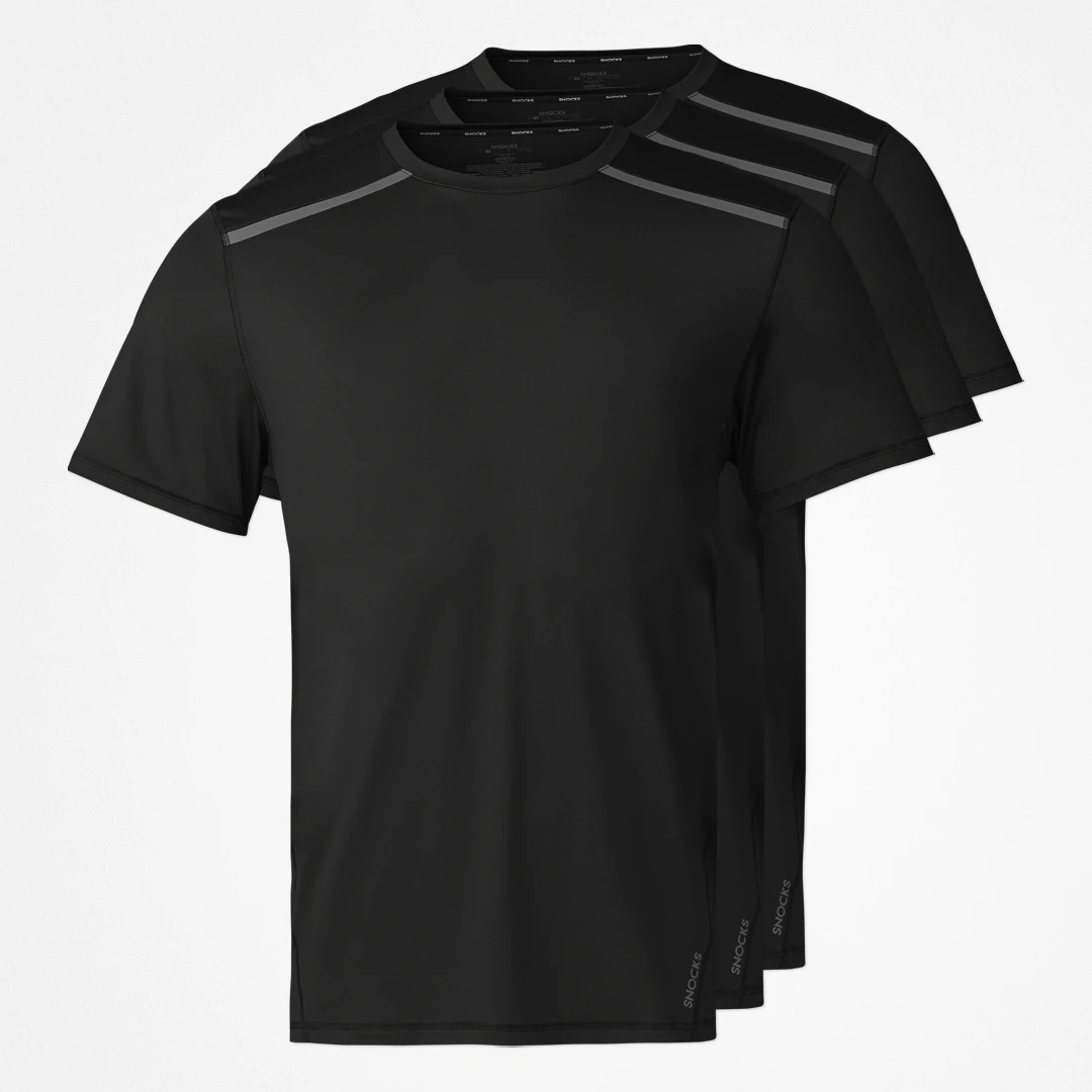 {"alt": "Maglia da allenamento con strisce riflettenti - Maglie - Nero", "quantity":"3"}