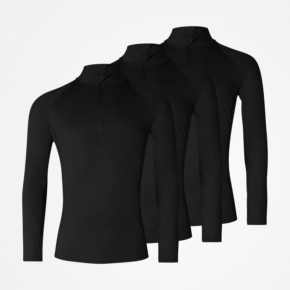 {"alt": "Maglia sportiva uomo manica lunga con mezza cerniera - Maglie - Nero", "quantity":"3"}
