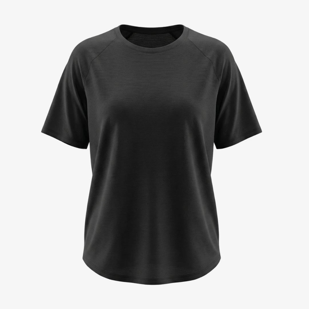Sport Shirt Mesh Damen - Oberteile - Schwarz