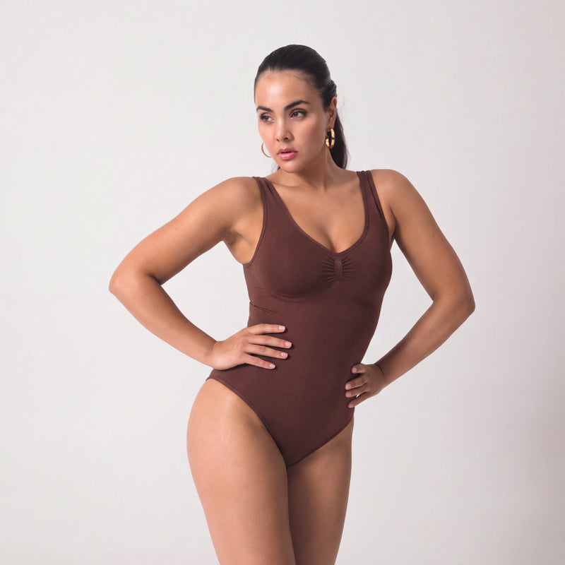 Shaping Body mit breiten Trägern | Braun