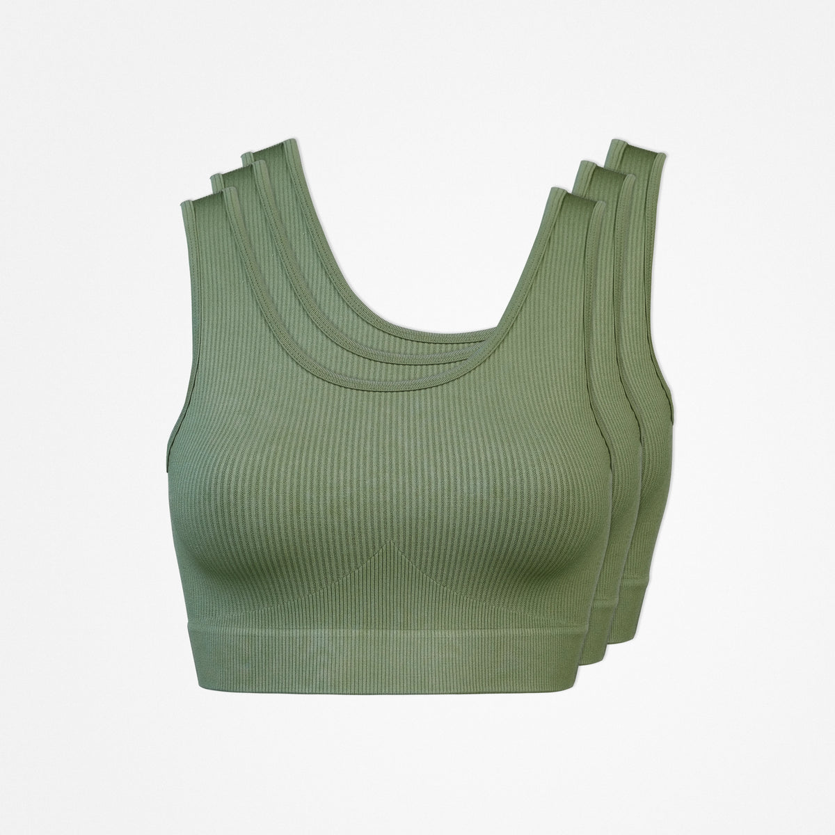 {"alt": "Brassière de sport sans coutures - Hauts - Vert clair", "quantity":"3"}