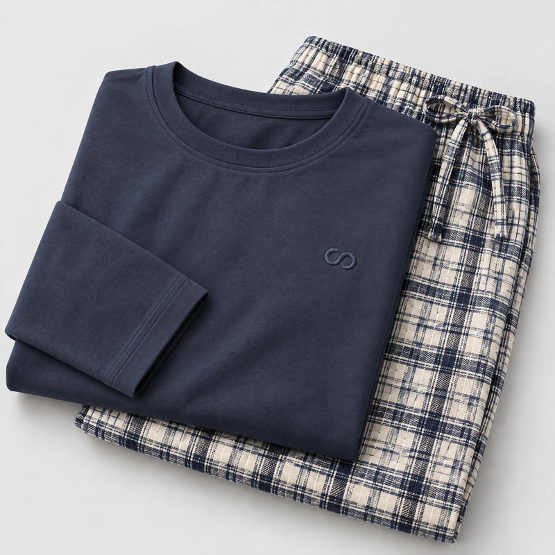 Flanell Schlafanzug Set Herren - Kleidung - Dicht gewebt & langlebig