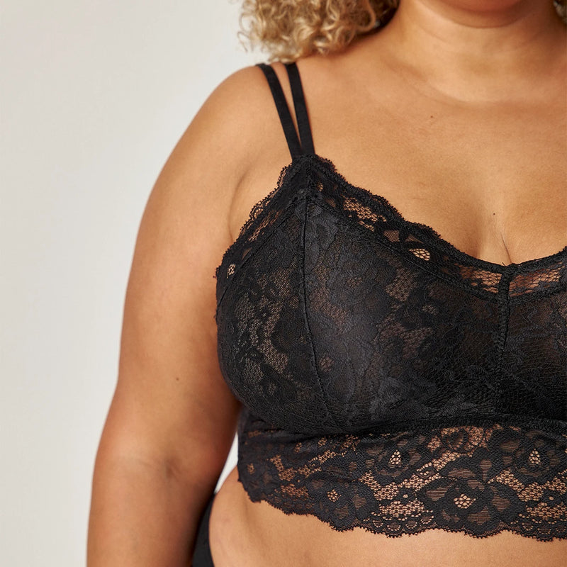 Reggiseno a balconcino taglie forti | Nero