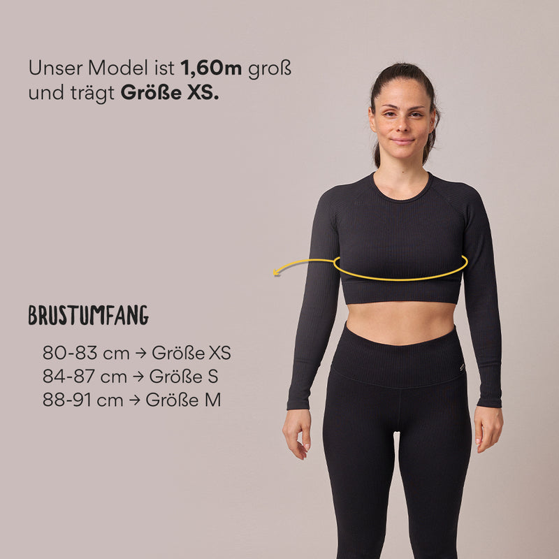 Maglia sportiva a costine manica lunga donna - Top - Vestibilità