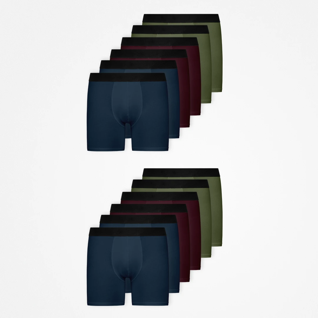 {"alt": "Boxer lunghi senza logo - Biancheria intima - Mix (Rosso/Oliva/Blu)", "quantity":"2"}