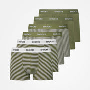 Boxershorts mit Streifen - Unterhosen - Olivgrüne Streifen