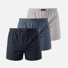 American Boxershorts Jersey - Unterhosen - Mix (Dunkelblau/Blau/Hellgrau)