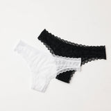 Tangas mit Spitze love - Unterhosen - Zwickel aus Bio-Baumwolle