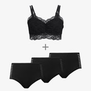 Confezione Accogliente e Carina Taglie Forti - Pizzo - Reggiseno Taglie Forti - Hipster Vita Alta con Pizzo