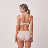 Microfiber High Waist Seamless Hipster | Beige