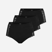 High Waist Hipster slips met kant - Ondergoed - Zwart
