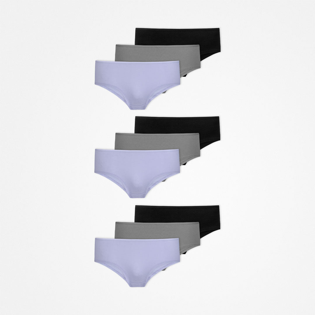 {"alt": "Culottes Hipster - Sous-vêtements - Mix (Violet/Vert/Noir)", "quantity":"3"}