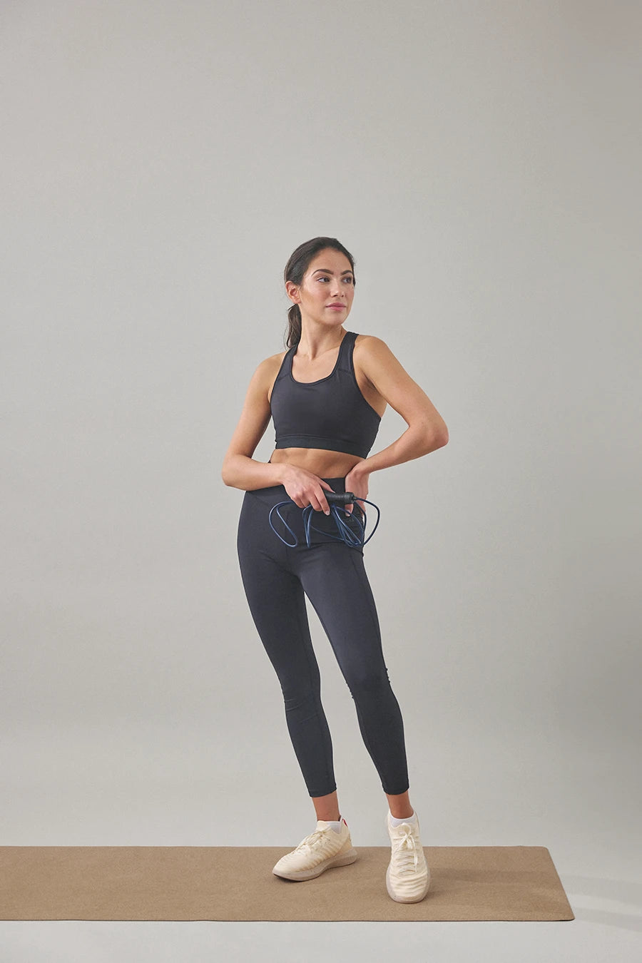 High Waist Leggings & Sports Bra Graphite