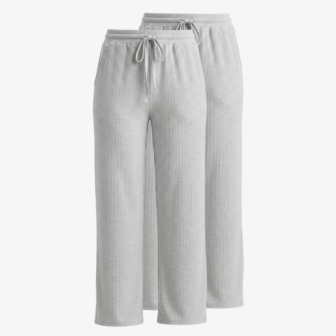 {"alt": "Loungehose Damen Rippstruktur - Hosen - Hellgrau Meliert", "quantity":"2"}
