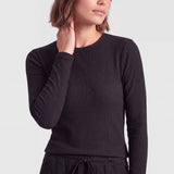 Langarmshirt Damen Rippstruktur - Oberteile -