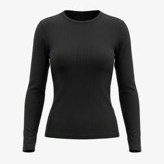 {"alt": "Langarmshirt Damen Rippstruktur - Oberteile - Schwarz", "quantity":"1"}