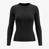 Langarmshirt Damen Rippstruktur - Oberteile - Schwarz