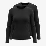 {"alt": "Langarmshirt Damen Rippstruktur - Oberteile - Schwarz", "quantity":"2"}