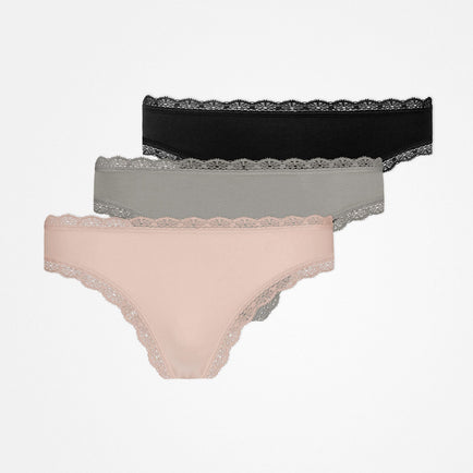 Tangas en dentelle - Culottes - Mix (Abricot/Vert/Noir)