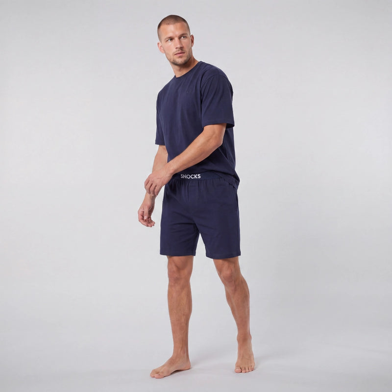 Pyjamaset heren kort | Donkerblauw