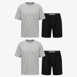 {"alt": "Schlafanzug Set Herren kurz - Kleidung - Mix (Schwarz/Hellgrau Meliert)", "quantity":"2"}